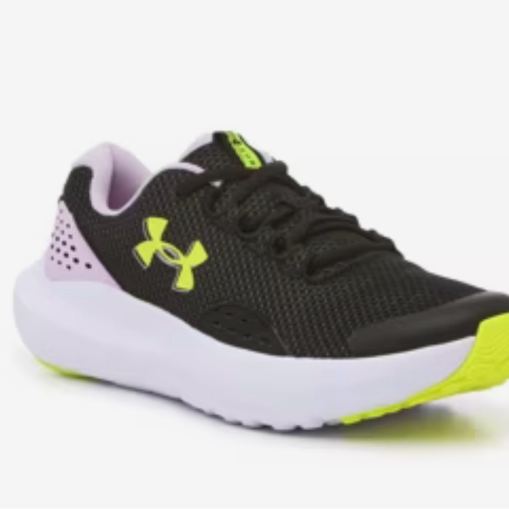 Under Armour Kids' Black and Neon Green Sneakers
